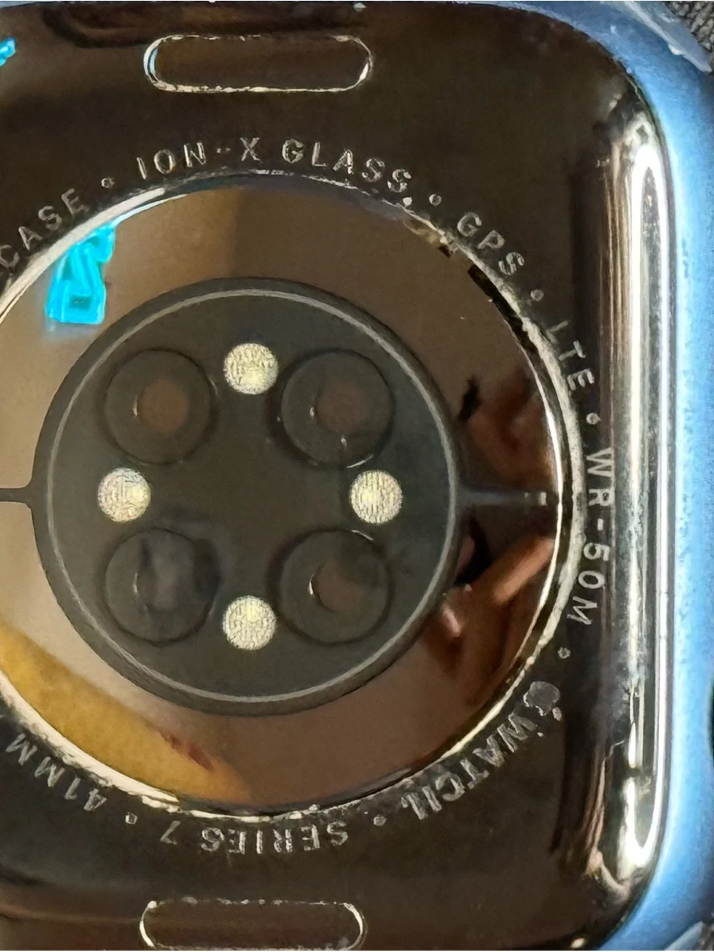 Apple Watch with Blue Aluminum Case and Navy Sport Band